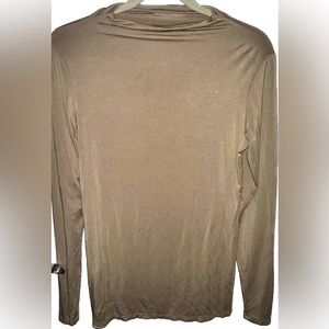 Tan Cowl Neck Long Sleeve
